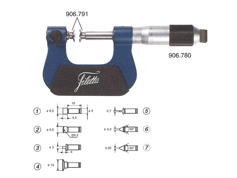 Analog universalmikrometer uden måleindsættelser, 175-200 mm, nøjagtighed ±0,009 mm, gradering 0,01 mm, ikke-roterende spindel, insatsaxel Ø5 mm, levering i plastetui med udskæringer til indsættelser